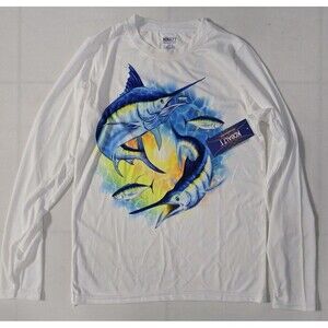 NWT Kobalt1 Boys Performance  Marlin Fish Graphic Long Sleeve Tshirt. Size 16/18